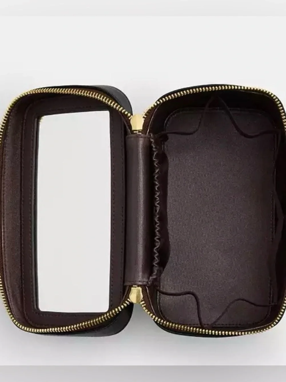 Coach Cosmetic Case In Brown Signature Canvas and Black Leather Trim - NWT